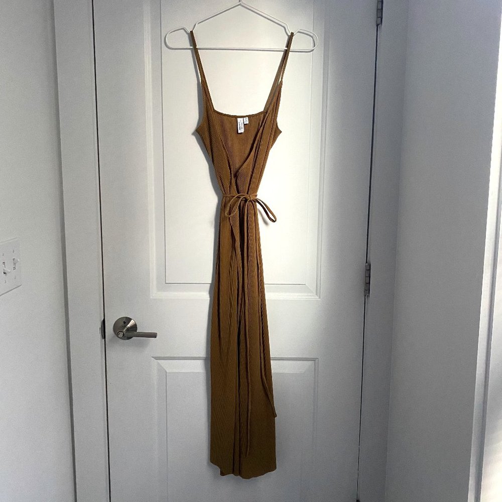 & Other Stories Ribbed Wrap Midi Dress